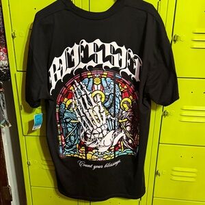 Black Graphic Tee with Colorful Design